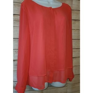 Coral Long Sleeve Blouse
